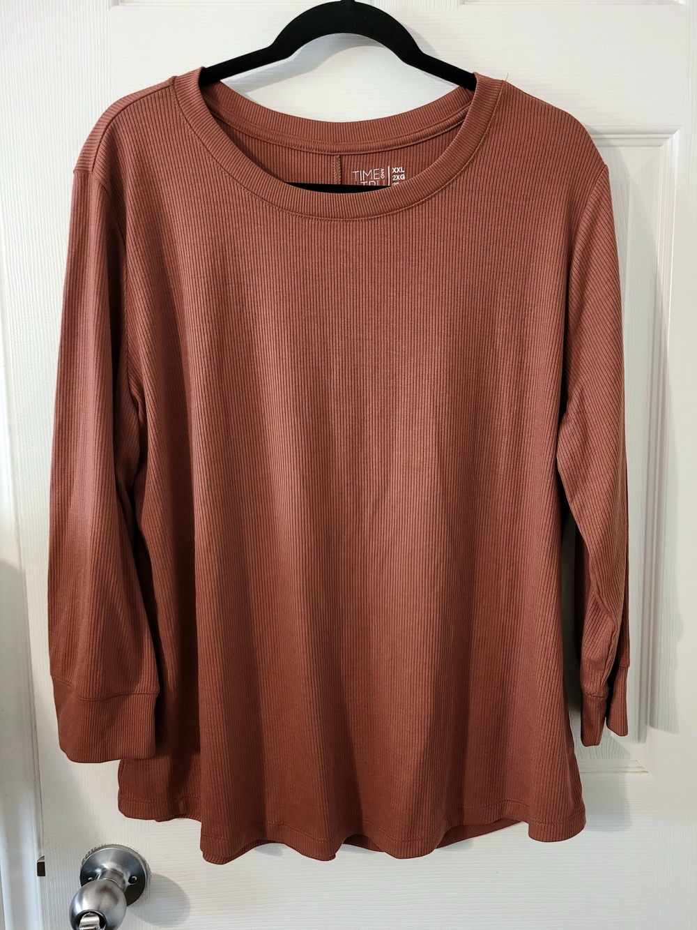 Time and Tru Ribbed Long-Sleeve Top